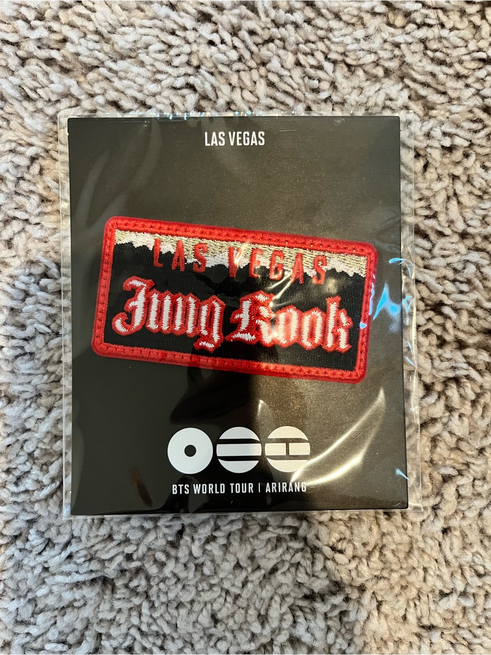 BTS Jung Kook Arirang Las Vegas Pop-Up Embroidery Patch Pin [SEALED]
